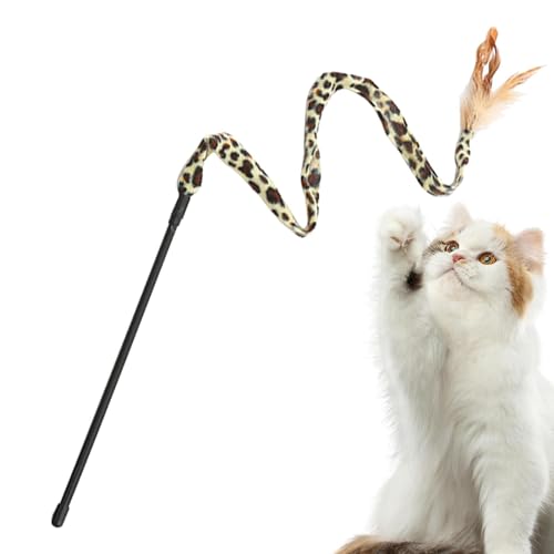 Setauoo Cat Teaser Stick Spielzeug, Cat Teasers Pet Catcher Stick Interaktiver Teasing Zauberstab, Kätzchen Teaser Zauberstab Katze Feder Spielzeug Leopard Print Katze Zauberstab Spielzeug zum Spielen Setauoo Cat Teaser Stick Spielzeug, Cat Teasers Pet Catcher Stick Interaktiver Teasing Zauberstab, Kätzchen Teaser Zauberstab Katze Feder Spielzeug Leopard Print Katze Zauberstab Spielzeug zum Spielen von Setauoo
