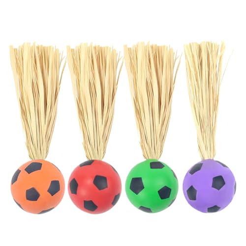 Setauoo Federball Katzenspielzeug, interaktive Hüpfbälle mit Bast, leichtes Kätzchenspiel, Haustierzubehör für Übung, Jagdsimulation, Klettern Setauoo Federball Katzenspielzeug, interaktive Hüpfbälle mit Bast, leichtes Kätzchenspiel, Haustierzubehör für Übung, Jagdsimulation, Klettern von Setauoo