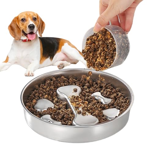 Setauoo Hundefutternapf Zur Verlangsamung Der Futteraufnahme,Edelstahl Anti-Verschlucken Napf Für Schnellfresser | rutschfeste Edelstahl-Futterschüssel Interaktives Hundeessen-Zubehör Für Große, Setauoo Hundefutternapf Zur Verlangsamung Der Futteraufnahme,Edelstahl Anti-Verschlucken Napf Für Schnellfresser | rutschfeste Edelstahl-Futterschüssel Interaktives Hundeessen-Zubehör Für Große, von Setauoo