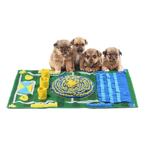 Setauoo Hundematten für langsames Füttern, Fußballfeld, Katze, langsames Füttern, lustiges Haustierbedarf, tragbares Kätzchen-Puzzle-Spielzeug für Haustiere von Setauoo