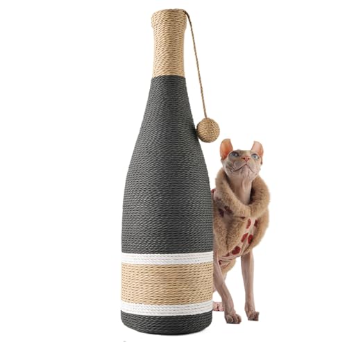 Setauoo Kratzbaum | Hoher Katzenkratzbaum mit interaktivem Ball | 60 cm Weinflaschen-Design, robustes Unterhaltungsspielzeug zum Spielen, Trainieren von Setauoo