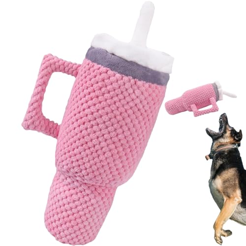 Setauoo Stuffless Dog Toy | Quietschender Griff Tasse Hundekauspielzeug für aggressive Kauer | Stuffless Plüsch für kleine, mittelgroße und große Haustiere, keine Füllung für Indoor-Spielen Setauoo Stuffless Dog Toy | Quietschender Griff Tasse Hundekauspielzeug für aggressive Kauer | Stuffless Plüsch für kleine, mittelgroße und große Haustiere, keine Füllung für Indoor-Spielen von Setauoo