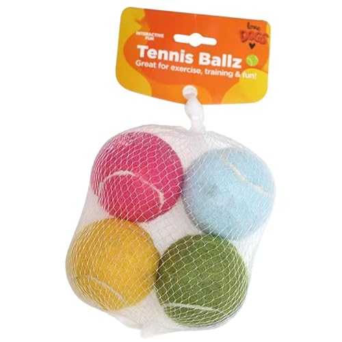 Setauoo Tennisbälle für Hunde – Haustier-Ball, Zahnspielzeug, 4 x Tennisbälle, Kauspielzeug, interaktives Hundespielzeug, Apportierball, quietschender Hundeball für aggressive Kauer Setauoo Tennisbälle für Hunde – Haustier-Ball, Zahnspielzeug, 4 x Tennisbälle, Kauspielzeug, interaktives Hundespielzeug, Apportierball, quietschender Hundeball für aggressive Kauer von Setauoo