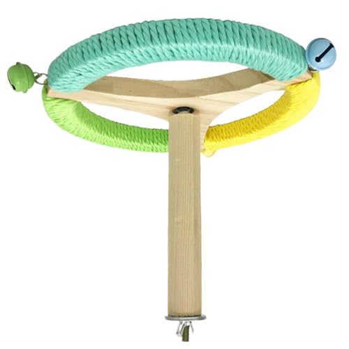 Setauoo Vogelstangen für Käfig, Sichtweite für Käfig - Hölzerner Papageienperch Interactive Shotes Toy | Drehes Training Wheel Fun Vogelkäfigzubehör für Innen- und Außenbereiche von Setauoo