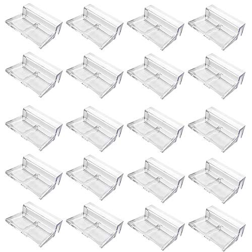Seully 20 Stück Aquarium Glasabdeckungsclips, Acrylhalterung für Aquarium, Universaldeckelclips, Geeignet für 5-6 mm Glas, Klar von Seully