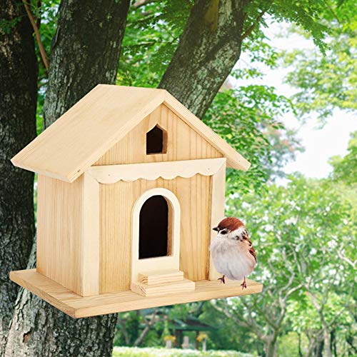 Sevenyou Holzvogelhaus DIY handgemachte Papageien Vogel Nistkasten Garten im Freien dekorativ, langlebig von Sevenyou