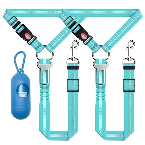 Seyezo 3 Teiliges Hunde Autogeschirr Set - Einziehbarer Verstellbarer Reflektierender Hundesicherheitsgurt für die Kopfstützen des Fahrzeugs, strapazierfähig, hohe Elastizität, Himmelblau Seyezo 3 Teiliges Hunde Autogeschirr Set - Einziehbarer Verstellbarer Reflektierender Hundesicherheitsgurt für die Kopfstützen des Fahrzeugs, strapazierfähig, hohe Elastizität, Himmelblau von Seyezo