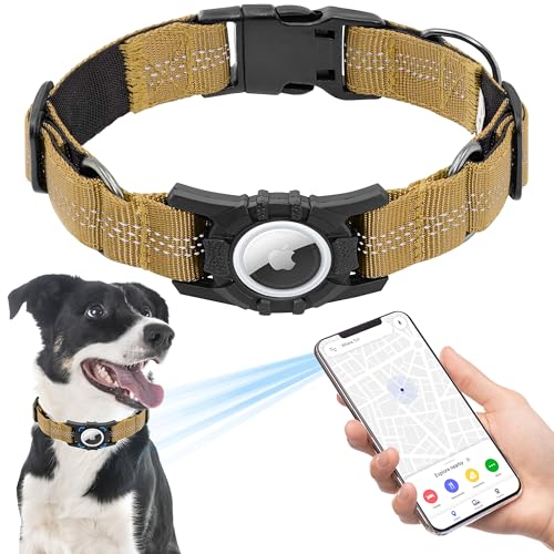 Seyezo Airtag Hundehalsband, verbessertes reflektierendes Airtag-Hundehalsband, strapazierfähiges Haustierhalsband mit Airtag-Halter, verstellbares Nylon-Welpenhalsband für kleine, mittelgroße und Seyezo Airtag Hundehalsband, verbessertes reflektierendes Airtag-Hundehalsband, strapazierfähiges Haustierhalsband mit Airtag-Halter, verstellbares Nylon-Welpenhalsband für kleine, mittelgroße und von Seyezo