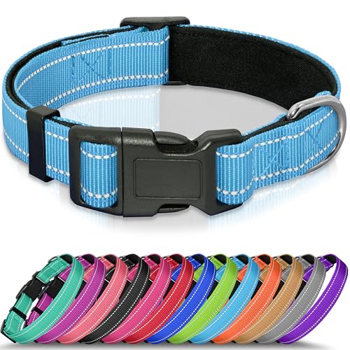 Seyezo Hundehalsband, atmungsaktiv, weich gepolstert, für kleine, mittelgroße und große Hunde, verstellbare Welpenhalsbänder mit Schnellverschluss-Schnalle, sicheres, reflektierendes Seyezo Hundehalsband, atmungsaktiv, weich gepolstert, für kleine, mittelgroße und große Hunde, verstellbare Welpenhalsbänder mit Schnellverschluss-Schnalle, sicheres, reflektierendes von Seyezo