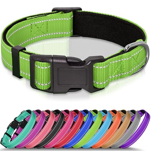Seyezo Hundehalsband, atmungsaktiv, weich gepolstert, für kleine, mittelgroße und große Hunde, verstellbare Welpenhalsbänder mit Schnellverschluss-Schnalle, sicheres, reflektierendes Seyezo Hundehalsband, atmungsaktiv, weich gepolstert, für kleine, mittelgroße und große Hunde, verstellbare Welpenhalsbänder mit Schnellverschluss-Schnalle, sicheres, reflektierendes von Seyezo