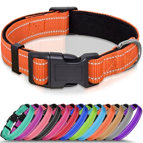 Seyezo Hundehalsband, atmungsaktiv, weich gepolstert, für kleine, mittelgroße und große Hunde, verstellbare Welpenhalsbänder mit Schnellverschluss-Schnalle, sicheres, reflektierendes Seyezo Hundehalsband, atmungsaktiv, weich gepolstert, für kleine, mittelgroße und große Hunde, verstellbare Welpenhalsbänder mit Schnellverschluss-Schnalle, sicheres, reflektierendes von Seyezo