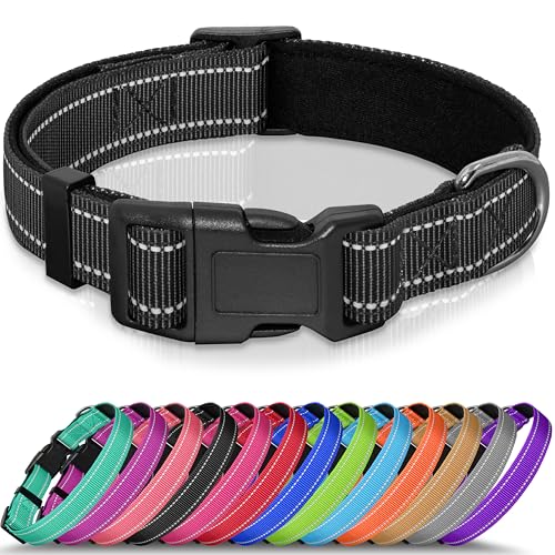 Seyezo Hundehalsband, atmungsaktiv, weich gepolstert, für kleine, mittelgroße und große Hunde, verstellbare Welpenhalsbänder mit Schnellverschluss-Schnalle, sicheres, reflektierendes Seyezo Hundehalsband, atmungsaktiv, weich gepolstert, für kleine, mittelgroße und große Hunde, verstellbare Welpenhalsbänder mit Schnellverschluss-Schnalle, sicheres, reflektierendes von Seyezo