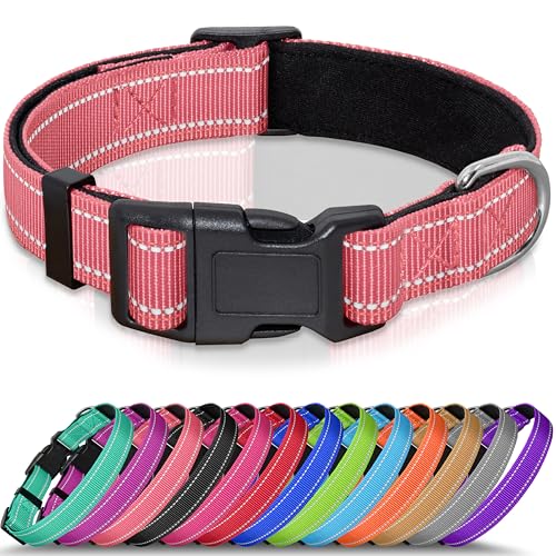 Seyezo Hundehalsband, atmungsaktiv, weich gepolstert, für kleine, mittelgroße und große Hunde, verstellbare Welpenhalsbänder mit Schnellverschluss-Schnalle, sicheres, reflektierendes Seyezo Hundehalsband, atmungsaktiv, weich gepolstert, für kleine, mittelgroße und große Hunde, verstellbare Welpenhalsbänder mit Schnellverschluss-Schnalle, sicheres, reflektierendes von Seyezo