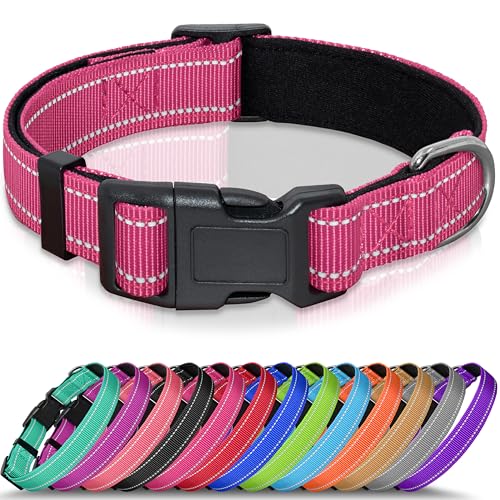 Seyezo Hundehalsband, atmungsaktiv, weich gepolstert, für kleine, mittelgroße und große Hunde, verstellbare Welpenhalsbänder mit Schnellverschluss-Schnalle, sicheres, reflektierendes Seyezo Hundehalsband, atmungsaktiv, weich gepolstert, für kleine, mittelgroße und große Hunde, verstellbare Welpenhalsbänder mit Schnellverschluss-Schnalle, sicheres, reflektierendes von Seyezo