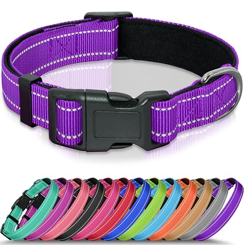 Seyezo Hundehalsband, atmungsaktiv, weich gepolstert, für kleine, mittelgroße und große Hunde, verstellbare Welpenhalsbänder mit Schnellverschluss-Schnalle, sicheres, reflektierendes Seyezo Hundehalsband, atmungsaktiv, weich gepolstert, für kleine, mittelgroße und große Hunde, verstellbare Welpenhalsbänder mit Schnellverschluss-Schnalle, sicheres, reflektierendes von Seyezo