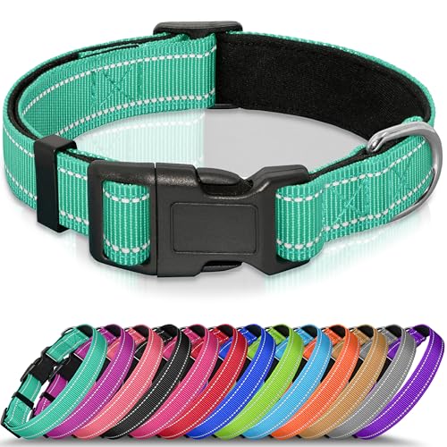 Seyezo Hundehalsband, atmungsaktiv, weich gepolstert, für kleine, mittelgroße und große Hunde, verstellbare Welpenhalsbänder mit Schnellverschluss-Schnalle, sicheres, reflektierendes Seyezo Hundehalsband, atmungsaktiv, weich gepolstert, für kleine, mittelgroße und große Hunde, verstellbare Welpenhalsbänder mit Schnellverschluss-Schnalle, sicheres, reflektierendes von Seyezo