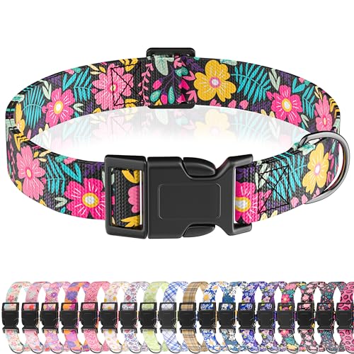 Seyezo Hundehalsband, florales Welpenhalsband für Jungen, Mädchen, kleine, mittelgroße und große Hunde, verstellbar, weich, ausgefallene Blume mit Schnellverschluss-Schnalle für Männer und Frauen, Seyezo Hundehalsband, florales Welpenhalsband für Jungen, Mädchen, kleine, mittelgroße und große Hunde, verstellbar, weich, ausgefallene Blume mit Schnellverschluss-Schnalle für Männer und Frauen, von Seyezo
