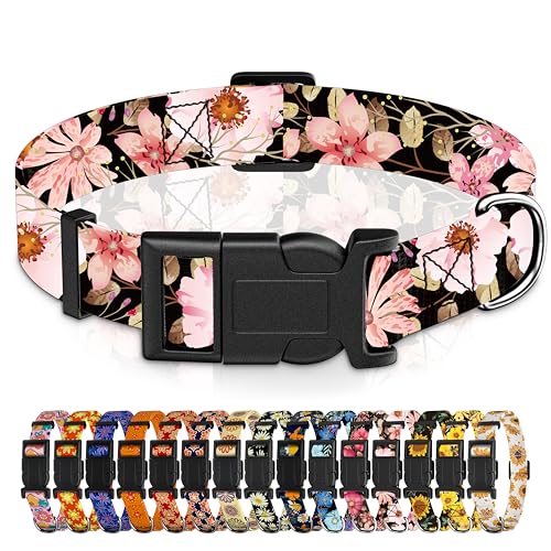 Seyezo Hundehalsband für Jungen und Mädchen, florales Welpenhalsband für kleine, mittelgroße und große Hunde, verstellbares Blumenmuster, weiches Haustierhalsband mit Sicherheitsschnalle für männliche Seyezo Hundehalsband für Jungen und Mädchen, florales Welpenhalsband für kleine, mittelgroße und große Hunde, verstellbares Blumenmuster, weiches Haustierhalsband mit Sicherheitsschnalle für männliche von Seyezo