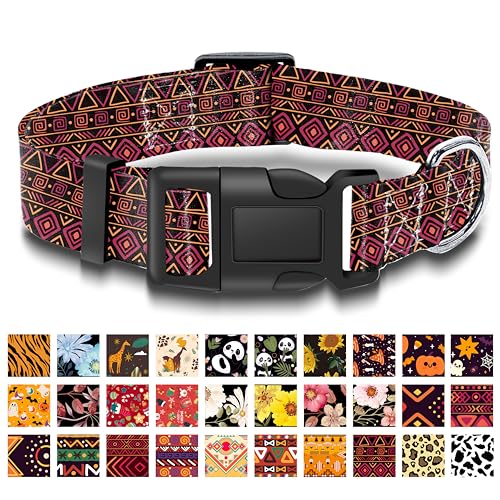 Seyezo Hundehalsband mit geometrischen Tribal-Mustern, weiches Halsband im ethnischen Stil, für Jungen und Mädchen, Welpen, verstellbares Haustierhalsband für Damen und Herren, kleine, mittelgroße und von Seyezo
