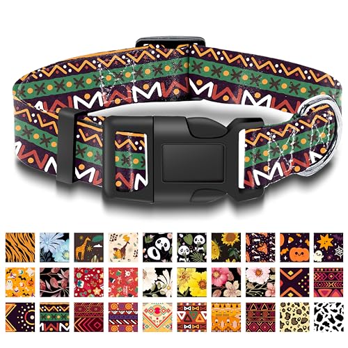 Seyezo Hundehalsband mit geometrischen Tribal-Mustern, weiches Halsband im ethnischen Stil, für Jungen und Mädchen, Welpen, verstellbares Haustierhalsband für Damen und Herren, kleine, mittelgroße und von Seyezo