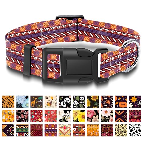 Seyezo Hundehalsband mit geometrischen Tribal-Mustern, weiches Halsband im ethnischen Stil, für Jungen und Mädchen, Welpen, verstellbares Haustierhalsband für kleine, mittelgroße und große Hunde von Seyezo