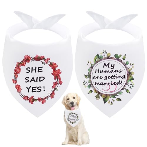 Seyezo Hundehalstücher mit Aufschrift "My Humans are Getting Married", Hundehalstuch, Haustierschal, Verlobungsfeier, Foto-Dekoration, Haustierzubehör für Hundeliebhaber, Grün + Rot Seyezo Hundehalstücher mit Aufschrift "My Humans are Getting Married", Hundehalstuch, Haustierschal, Verlobungsfeier, Foto-Dekoration, Haustierzubehör für Hundeliebhaber, Grün + Rot von Seyezo