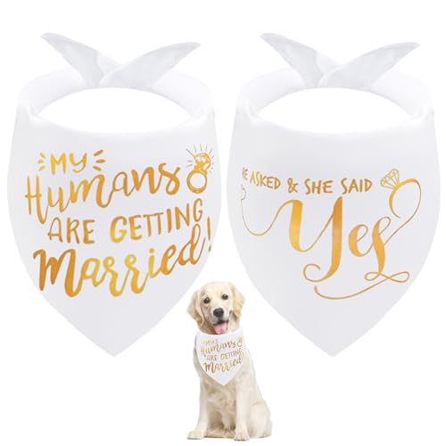 Seyezo Hundehalstücher mit Aufschrift "My Humans are Getting Married", Hundehalstücher für Hochzeit, Haustierschal, Verlobungsfeier, Foto-Dekorationen, Haustierzubehör für Hundeliebhaber, Gold, Seyezo Hundehalstücher mit Aufschrift "My Humans are Getting Married", Hundehalstücher für Hochzeit, Haustierschal, Verlobungsfeier, Foto-Dekorationen, Haustierzubehör für Hundeliebhaber, Gold, von Seyezo