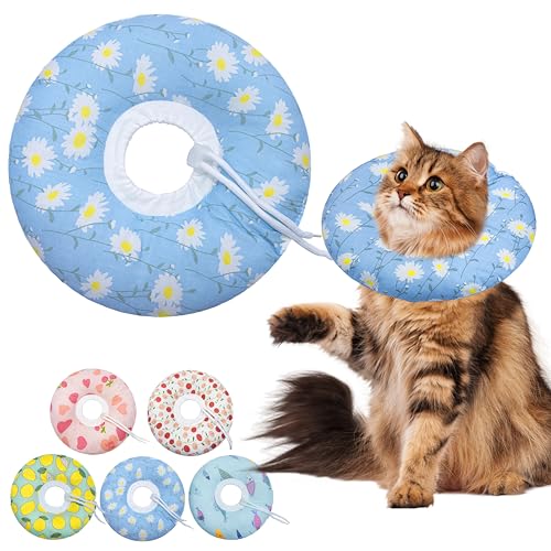 Seyezo Katzenkegel-Halsband, weich, verstellbar, Katzenzapfen, um das Lecken zu stoppen, niedliches Donut-E-Halsband nach Operationen, Wundheilung, elisabethanisches Halsband für Kätzchen (blaues Seyezo Katzenkegel-Halsband, weich, verstellbar, Katzenzapfen, um das Lecken zu stoppen, niedliches Donut-E-Halsband nach Operationen, Wundheilung, elisabethanisches Halsband für Kätzchen (blaues von Seyezo