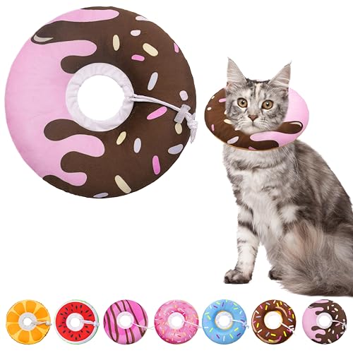 Seyezo Katzenkegel weiches Halsband, verstellbares Katzen-Genesungshalsband für kleine, mittelgroße und große Katzen, niedliches Donut-E-Halsband nach Operationen, Anti-Leck-Wundheilung, Seyezo Katzenkegel weiches Halsband, verstellbares Katzen-Genesungshalsband für kleine, mittelgroße und große Katzen, niedliches Donut-E-Halsband nach Operationen, Anti-Leck-Wundheilung, von Seyezo