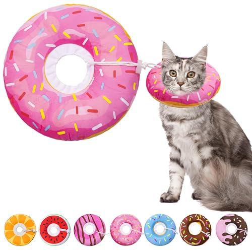 Seyezo Katzenkegel weiches Halsband, verstellbares Katzen-Genesungshalsband für kleine, mittelgroße und große Katzen, niedliches Donut-E-Halsband nach Operationen, Anti-Leck-Wundheilung, Seyezo Katzenkegel weiches Halsband, verstellbares Katzen-Genesungshalsband für kleine, mittelgroße und große Katzen, niedliches Donut-E-Halsband nach Operationen, Anti-Leck-Wundheilung, von Seyezo