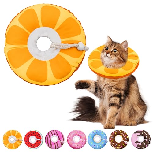Seyezo Katzenkegel weiches Halsband, verstellbares Katzen-Genesungshalsband für kleine, mittelgroße und große Katzen, niedliches Donut-E-Halsband nach Operationen, Anti-Leck-Wundheilung, Seyezo Katzenkegel weiches Halsband, verstellbares Katzen-Genesungshalsband für kleine, mittelgroße und große Katzen, niedliches Donut-E-Halsband nach Operationen, Anti-Leck-Wundheilung, von Seyezo