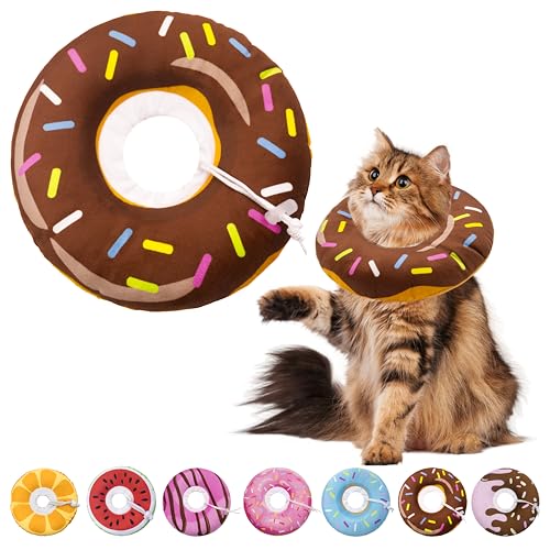 Seyezo Katzenkegel weiches Halsband, verstellbares Katzen-Genesungshalsband für kleine, mittelgroße und große Katzen, niedliches Donut-E-Halsband nach Operationen, Anti-Leck-Wundheilung, Seyezo Katzenkegel weiches Halsband, verstellbares Katzen-Genesungshalsband für kleine, mittelgroße und große Katzen, niedliches Donut-E-Halsband nach Operationen, Anti-Leck-Wundheilung, von Seyezo