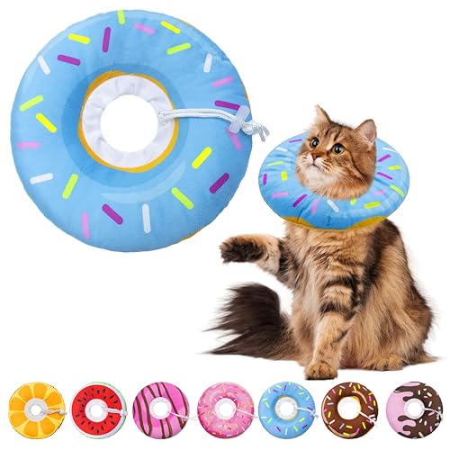 Seyezo Katzenkegel weiches Halsband, verstellbares Katzen-Genesungshalsband für kleine, mittelgroße und große Katzen, niedliches Donut-E-Halsband nach Operationen, Anti-Leck-Wundheilung, Seyezo Katzenkegel weiches Halsband, verstellbares Katzen-Genesungshalsband für kleine, mittelgroße und große Katzen, niedliches Donut-E-Halsband nach Operationen, Anti-Leck-Wundheilung, von Seyezo