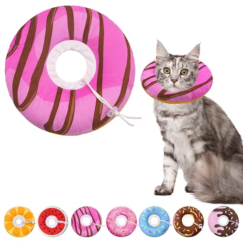 Seyezo Katzenkegel weiches Halsband, verstellbares Katzen-Genesungshalsband für kleine, mittelgroße und große Katzen, niedliches Donut-E-Halsband nach Operationen, Anti-Leck-Wundheilung, Seyezo Katzenkegel weiches Halsband, verstellbares Katzen-Genesungshalsband für kleine, mittelgroße und große Katzen, niedliches Donut-E-Halsband nach Operationen, Anti-Leck-Wundheilung, von Seyezo