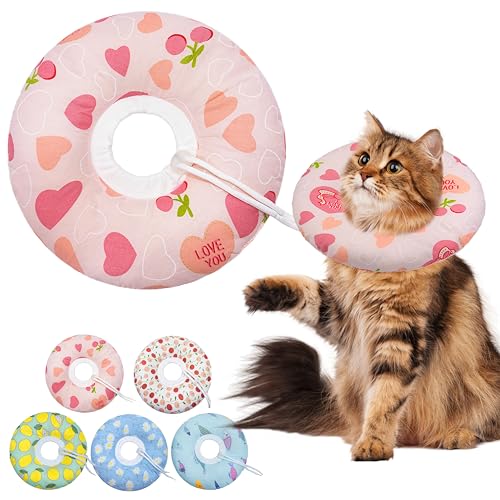 Seyezo Katzenkegel weiches Halsband, verstellbares Katzen-Genesungshalsband für kleine, mittelgroße und große Katzen, niedliches Donut-E-Halsband nach Operationen, Anti-Leck-Wundheilung Seyezo Katzenkegel weiches Halsband, verstellbares Katzen-Genesungshalsband für kleine, mittelgroße und große Katzen, niedliches Donut-E-Halsband nach Operationen, Anti-Leck-Wundheilung von Seyezo