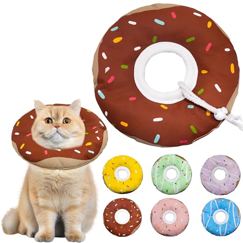 Seyezo Katzenkegelhalsband, weich, verstellbar, Katzen-Genesungshalsband für kleine, mittelgroße und große Katzen, niedliches Donut-E-Halsband nach Operationen, Katzenhals-Kissen, Katzenkegel der Seyezo Katzenkegelhalsband, weich, verstellbar, Katzen-Genesungshalsband für kleine, mittelgroße und große Katzen, niedliches Donut-E-Halsband nach Operationen, Katzenhals-Kissen, Katzenkegel der von Seyezo