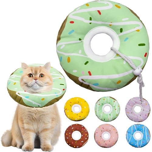 Seyezo Katzenkegelhalsband, weich, verstellbar, Katzen-Genesungshalsband für kleine, mittelgroße und große Katzen, niedliches Donut-E-Kragen nach Operationen, Katzenhals-Kissen, Katzenkegel der Seyezo Katzenkegelhalsband, weich, verstellbar, Katzen-Genesungshalsband für kleine, mittelgroße und große Katzen, niedliches Donut-E-Kragen nach Operationen, Katzenhals-Kissen, Katzenkegel der von Seyezo