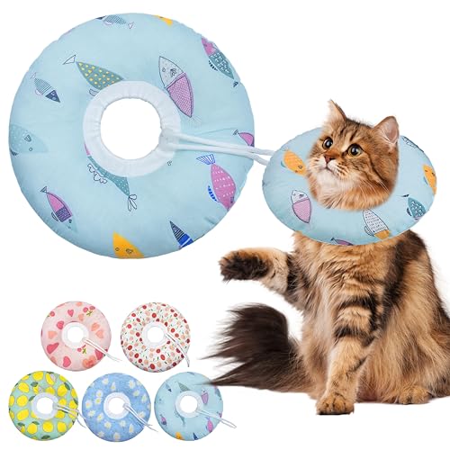 Seyezo Katzenkegelhalsband, weich, verstellbar, Katzenzapfen, um das Lecken zu stoppen, niedliches Donut-E-Halsband nach Operationen, Anti-Leck-Wundheilung, elisabethanisches Halsband für Kätzchen Seyezo Katzenkegelhalsband, weich, verstellbar, Katzenzapfen, um das Lecken zu stoppen, niedliches Donut-E-Halsband nach Operationen, Anti-Leck-Wundheilung, elisabethanisches Halsband für Kätzchen von Seyezo