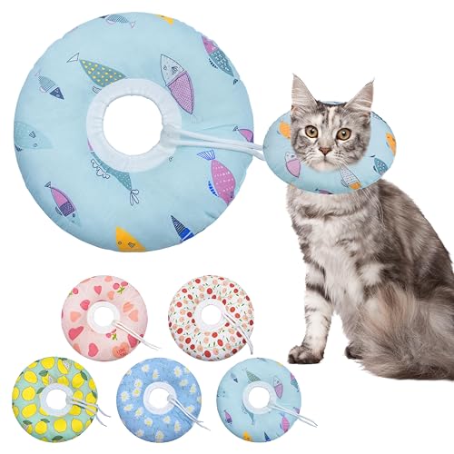 Seyezo Katzenkegelhalsband, weich, verstellbar, Katzenzapfen, um das Lecken zu stoppen, niedliches Donut-E-Halsband nach Operationen, Anti-Leck-Wundheilung, elisabethanisches Halsband für Kätzchen Seyezo Katzenkegelhalsband, weich, verstellbar, Katzenzapfen, um das Lecken zu stoppen, niedliches Donut-E-Halsband nach Operationen, Anti-Leck-Wundheilung, elisabethanisches Halsband für Kätzchen von Seyezo