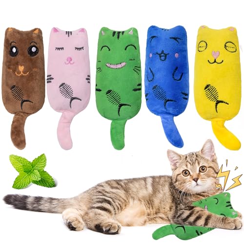 Seyezo Katzenminze-Spielzeug für Indoor-Katzen, 5 Stück, Katzenminze-Spielzeug für Katzen, flauschiges Katzenminze-Spielzeug zum Kauen, interaktives Kätzchen-Spielzeug, Katzenminze-gefülltes Seyezo Katzenminze-Spielzeug für Indoor-Katzen, 5 Stück, Katzenminze-Spielzeug für Katzen, flauschiges Katzenminze-Spielzeug zum Kauen, interaktives Kätzchen-Spielzeug, Katzenminze-gefülltes von Seyezo