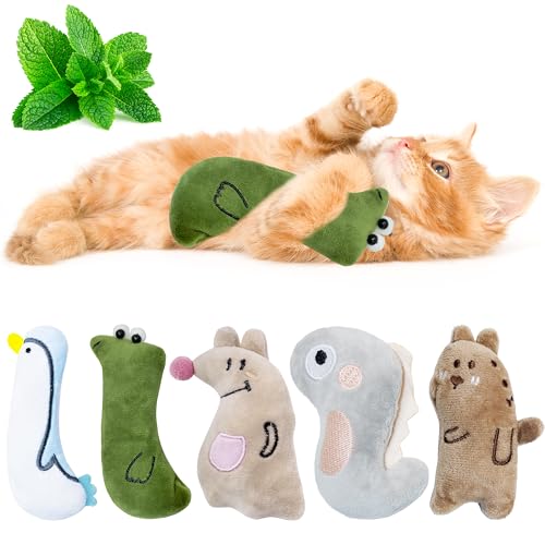 Seyezo Katzenminze-Spielzeug für Indoor-Katzen, 5Ps Katzenminze-Spielzeug für Katzen, flauschiges Katzenminze-Spielzeug zum Kauen Spielen, interaktives Kätzchen-Spielzeug, Katzenminze-gefülltes Seyezo Katzenminze-Spielzeug für Indoor-Katzen, 5Ps Katzenminze-Spielzeug für Katzen, flauschiges Katzenminze-Spielzeug zum Kauen Spielen, interaktives Kätzchen-Spielzeug, Katzenminze-gefülltes von Seyezo