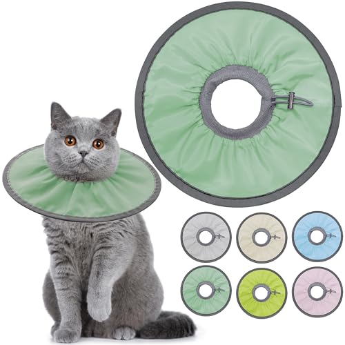 Seyezo Leichtes Katzenkegelhalsband, weich, bequem, Katzen-Genesungshalsband nach Operationen, elisabethanisches E-Halsband für Katzen, Kegel für Katzen, um das Lecken zu stoppen (Minzgrün, Medium) Seyezo Leichtes Katzenkegelhalsband, weich, bequem, Katzen-Genesungshalsband nach Operationen, elisabethanisches E-Halsband für Katzen, Kegel für Katzen, um das Lecken zu stoppen (Minzgrün, Medium) von Seyezo