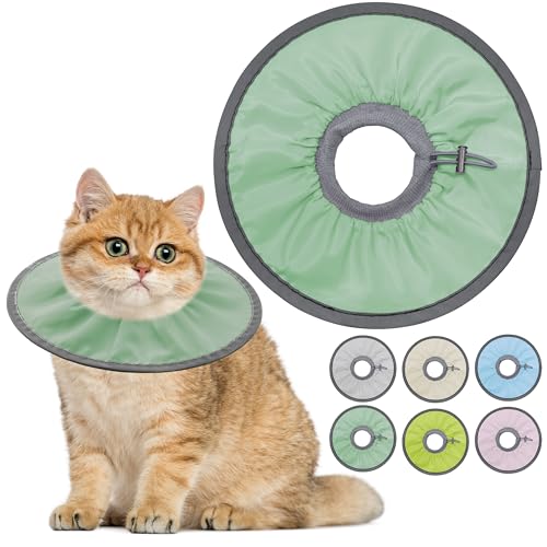 Seyezo Leichtes Katzenkegelhalsband, weich, bequem, Katzen-Genesungshalsband nach Operationen, elisabethanisches E-Halsband für Katzen, Kegel für Katzen, um das Lecken zu stoppen (Minzgrün, klein) von Seyezo