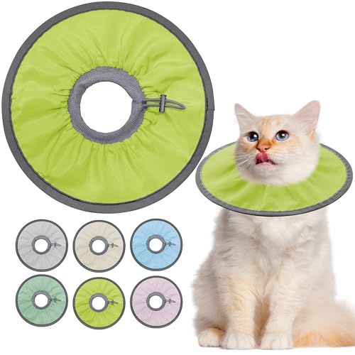 Seyezo Leichtes Katzenkegelhalsband, weich, bequem, Katzen-Genesungshalsband nach Operationen, elisabethanisches E-Halsband für Katzen, Kegel für Katzen, um das Lecken zu stoppen (Wassergrün, groß) Seyezo Leichtes Katzenkegelhalsband, weich, bequem, Katzen-Genesungshalsband nach Operationen, elisabethanisches E-Halsband für Katzen, Kegel für Katzen, um das Lecken zu stoppen (Wassergrün, groß) von Seyezo