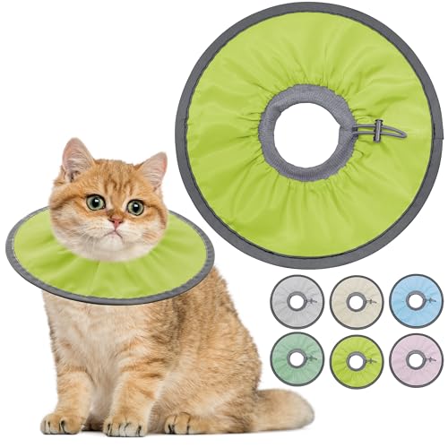 Seyezo Leichtes Katzenkegelhalsband, weich, bequem, Katzen-Genesungshalsband nach Operationen, elisabethanisches E-Halsband für Katzen, Kegel für Katzen, um das Lecken zu stoppen (Wassergrün, klein) Seyezo Leichtes Katzenkegelhalsband, weich, bequem, Katzen-Genesungshalsband nach Operationen, elisabethanisches E-Halsband für Katzen, Kegel für Katzen, um das Lecken zu stoppen (Wassergrün, klein) von Seyezo