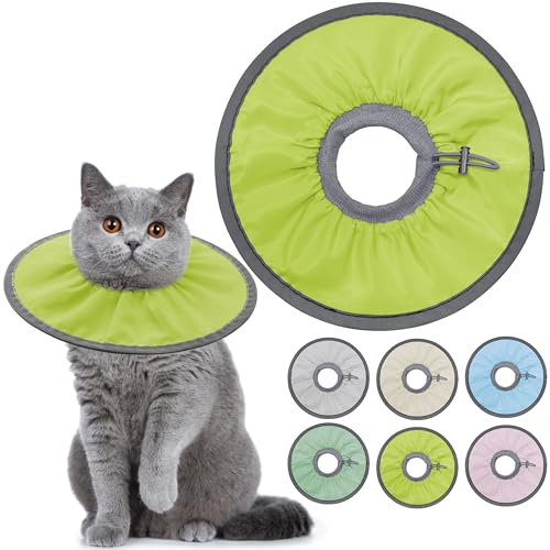 Seyezo Leichtes Katzenkegelhalsband, weich, bequem, Katzen-Genesungshalsband nach Operationen, elisabethanisches E-Halsband für Katzen, Kegel für Katzen, um das Lecken zu stoppen (Wassergrün, Medium) Seyezo Leichtes Katzenkegelhalsband, weich, bequem, Katzen-Genesungshalsband nach Operationen, elisabethanisches E-Halsband für Katzen, Kegel für Katzen, um das Lecken zu stoppen (Wassergrün, Medium) von Seyezo