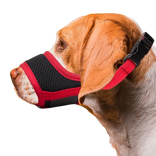 Seyezo Maulkorb für Hunde, weich, atmungsaktiv, für kleine, mittelgroße und große Hunde, Air-Mesh-Nylon-Maulkorb, verhindert Beißen, Bellen und Kauen, verstellbar, trinkbar, 6 Größen (Rot, XXL) Seyezo Maulkorb für Hunde, weich, atmungsaktiv, für kleine, mittelgroße und große Hunde, Air-Mesh-Nylon-Maulkorb, verhindert Beißen, Bellen und Kauen, verstellbar, trinkbar, 6 Größen (Rot, XXL) von Seyezo