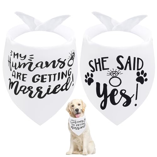 Seyezo Verlobungsgeschenke, Hundehalstücher mit Aufschrift "My Humans are Getting Married", Hochzeits-Hundehalstuch, Haustier-Schal, Verlobungsfeier, Foto-Dekorationen, Haustierzubehör für Seyezo Verlobungsgeschenke, Hundehalstücher mit Aufschrift "My Humans are Getting Married", Hochzeits-Hundehalstuch, Haustier-Schal, Verlobungsfeier, Foto-Dekorationen, Haustierzubehör für von Seyezo