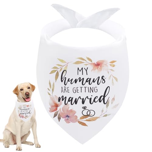 Seyezo Verlobungsgeschenke, Hundehalstücher mit Aufschrift "My Humans are Getting Married", Hochzeits-Hundehalstuch, Haustier-Schal, Verlobungsfeier, Foto-Dekorationen, Haustierzubehör für Seyezo Verlobungsgeschenke, Hundehalstücher mit Aufschrift "My Humans are Getting Married", Hochzeits-Hundehalstuch, Haustier-Schal, Verlobungsfeier, Foto-Dekorationen, Haustierzubehör für von Seyezo
