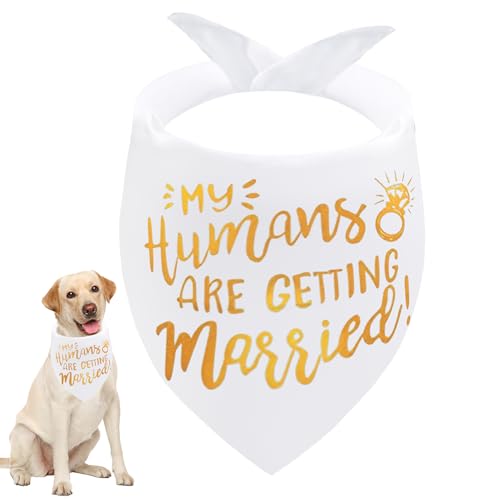 Seyezo Verlobungsgeschenke, Hundehalstücher mit Aufschrift "My Humans are Getting Married", Hochzeits-Hundehalstuch, Haustier-Schal, Verlobungsfeier, Foto-Dekorationen, Haustierzubehör für Seyezo Verlobungsgeschenke, Hundehalstücher mit Aufschrift "My Humans are Getting Married", Hochzeits-Hundehalstuch, Haustier-Schal, Verlobungsfeier, Foto-Dekorationen, Haustierzubehör für von Seyezo